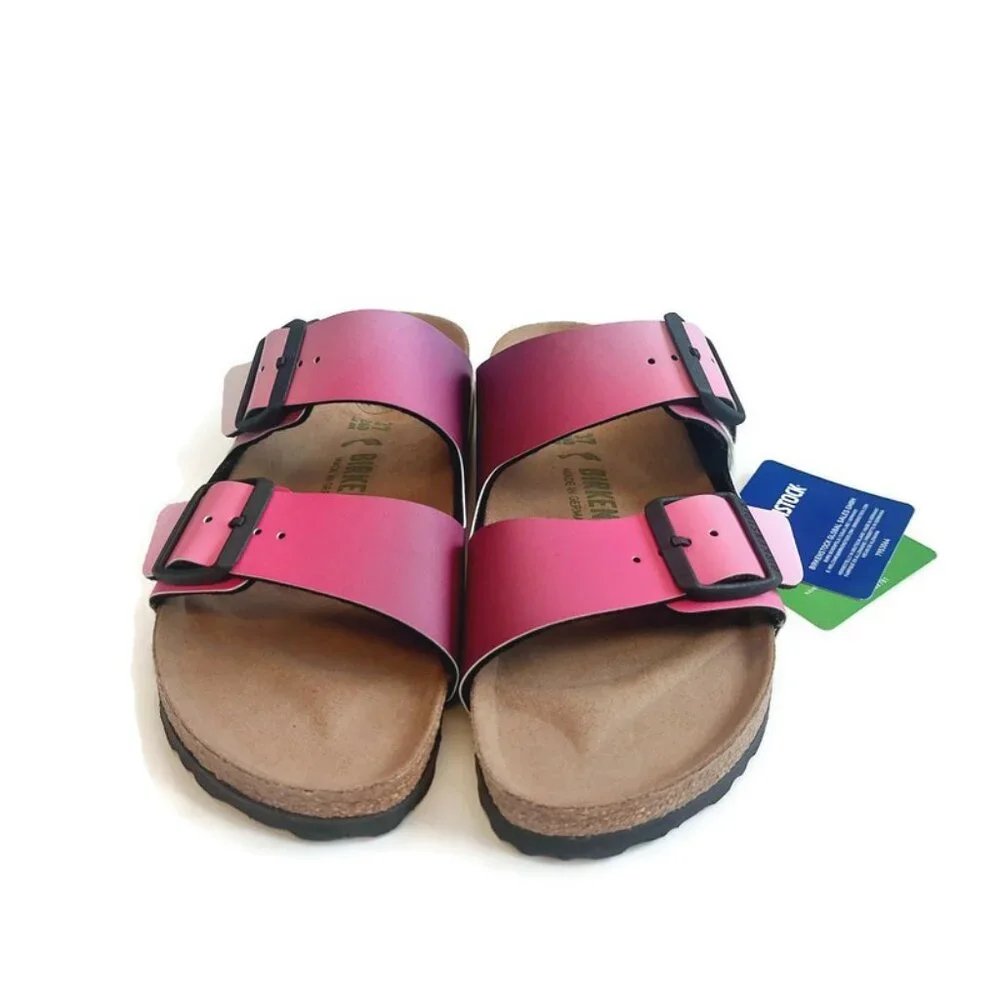 Birkenstock Arizona BS Womens Sz 6 Birko-Flor Sandals Ombre Pink Purple Narrow - Picture 6 of 11